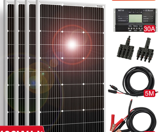 Dokio Panel Słoneczny Ładowanie 12V Akumulator